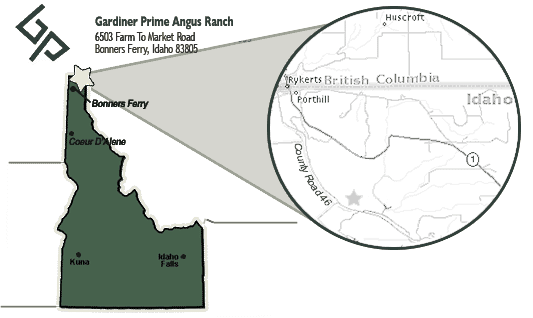 Gardiner Prime Angus Ranch Map